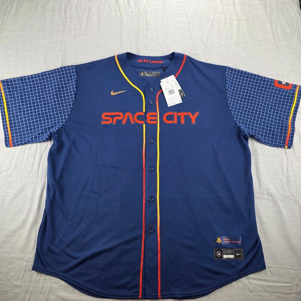 MLB Houston Astros Nike Space City Alex Bregman Baseball Jersey Blue NWT 2XL
